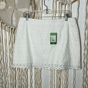 Lilly Pulitzer NWT White Lace Tate Skirt Size 10 in Resort White